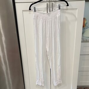 Mikoh White Smocked Detail Pants